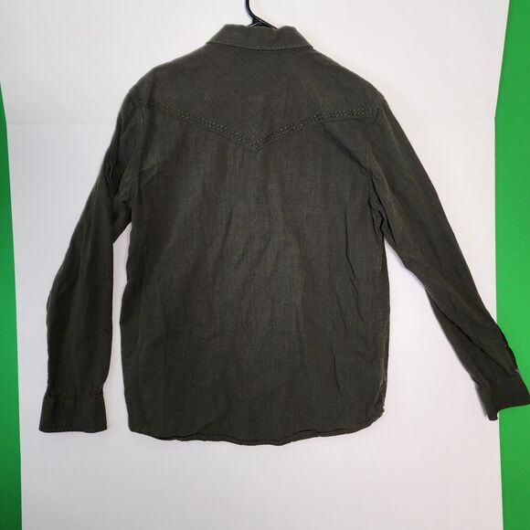 Cody James Shirt Mens Medium Drk Green Pearl Snap Button Up Short Sleeve Western - Picture 5 of 8